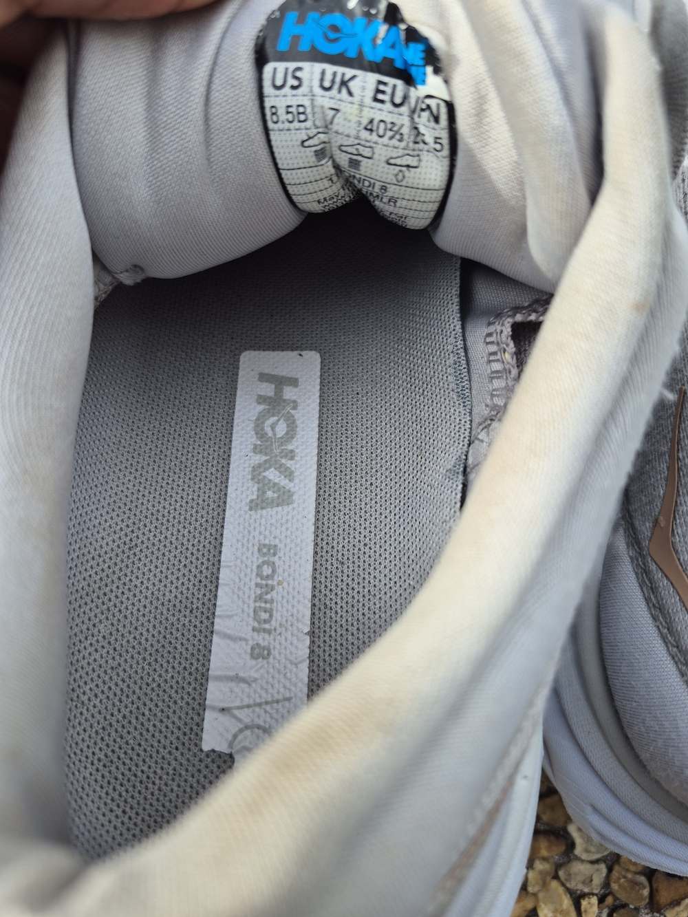 Hoka One One Women's Running Shoes - Light Gray with Coral Accents - Picture 7 of 12